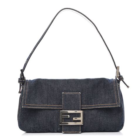 fendi jean bag|fendi denim baguette.